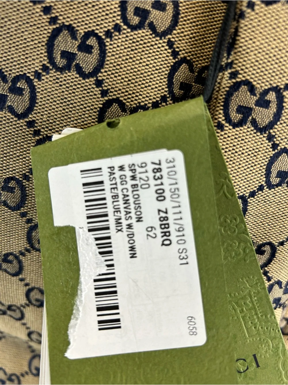 Gucci Gg Canvas Goose Down Jacket